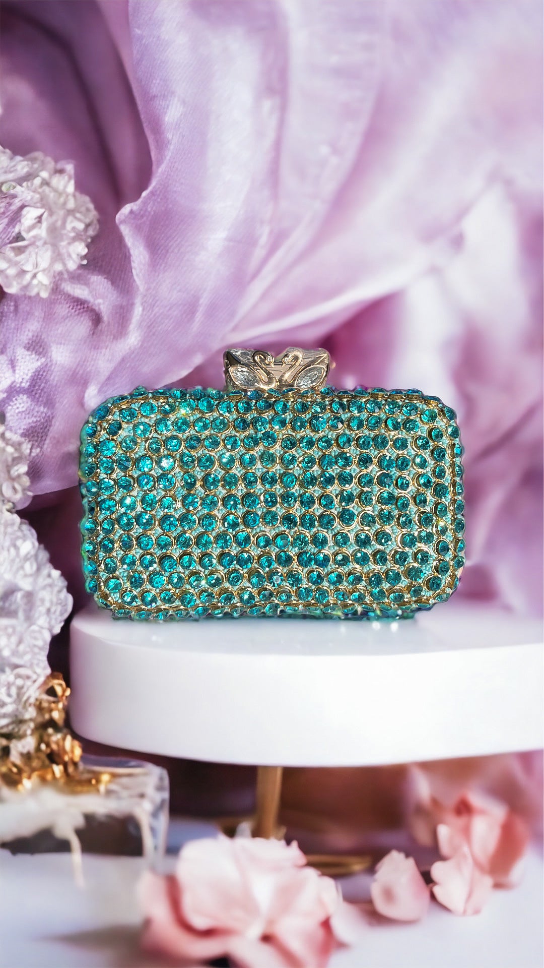 Swan Aqua Clutch Bag