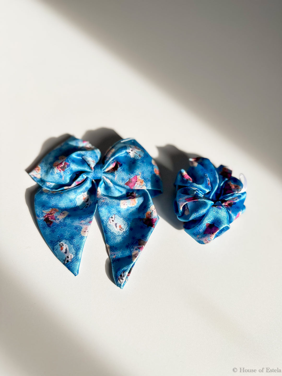 Frozen Print Pigtail Hair Bow