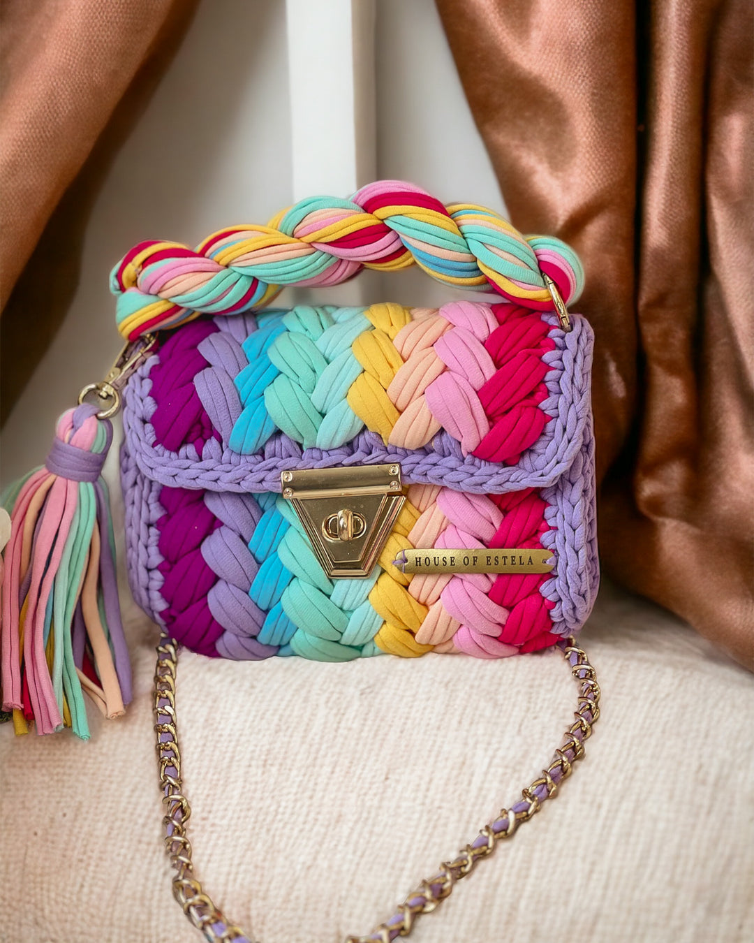 Sweet Delight Purple Crochet Bag