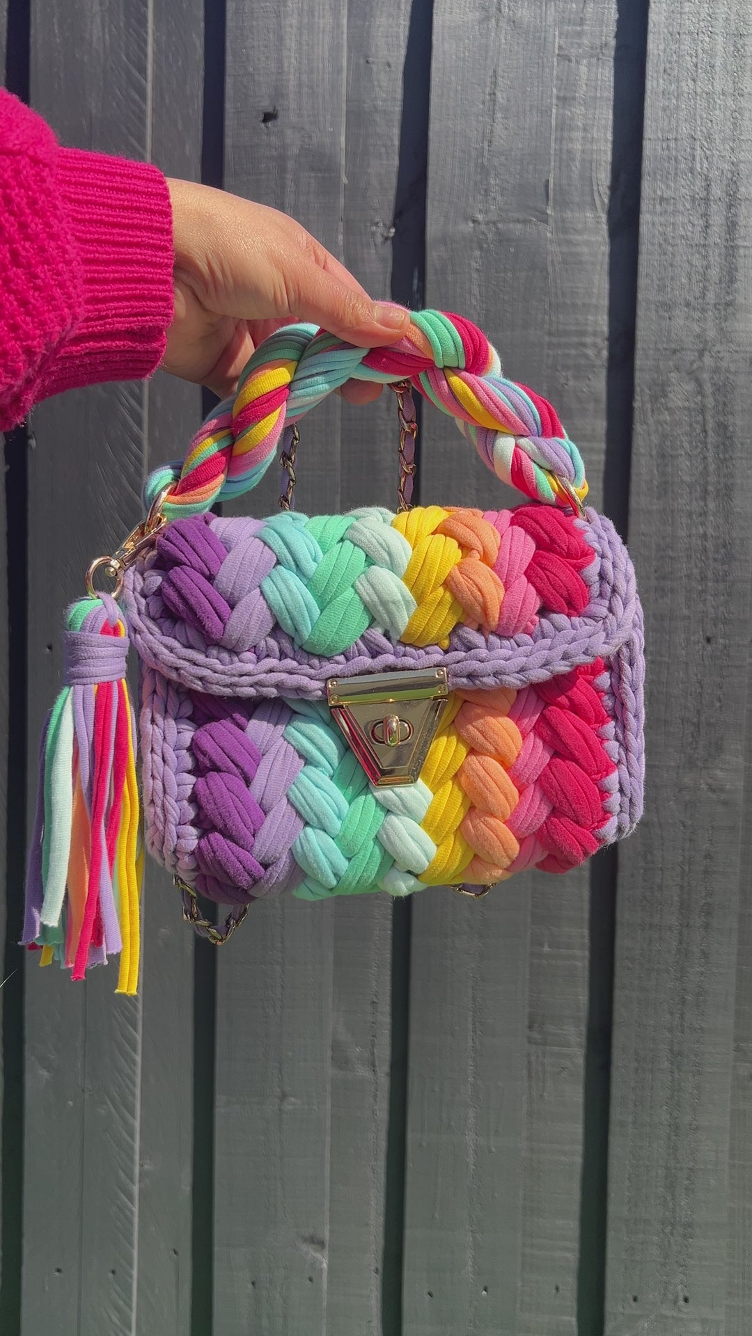 Sweet Delight Purple Crochet Bag