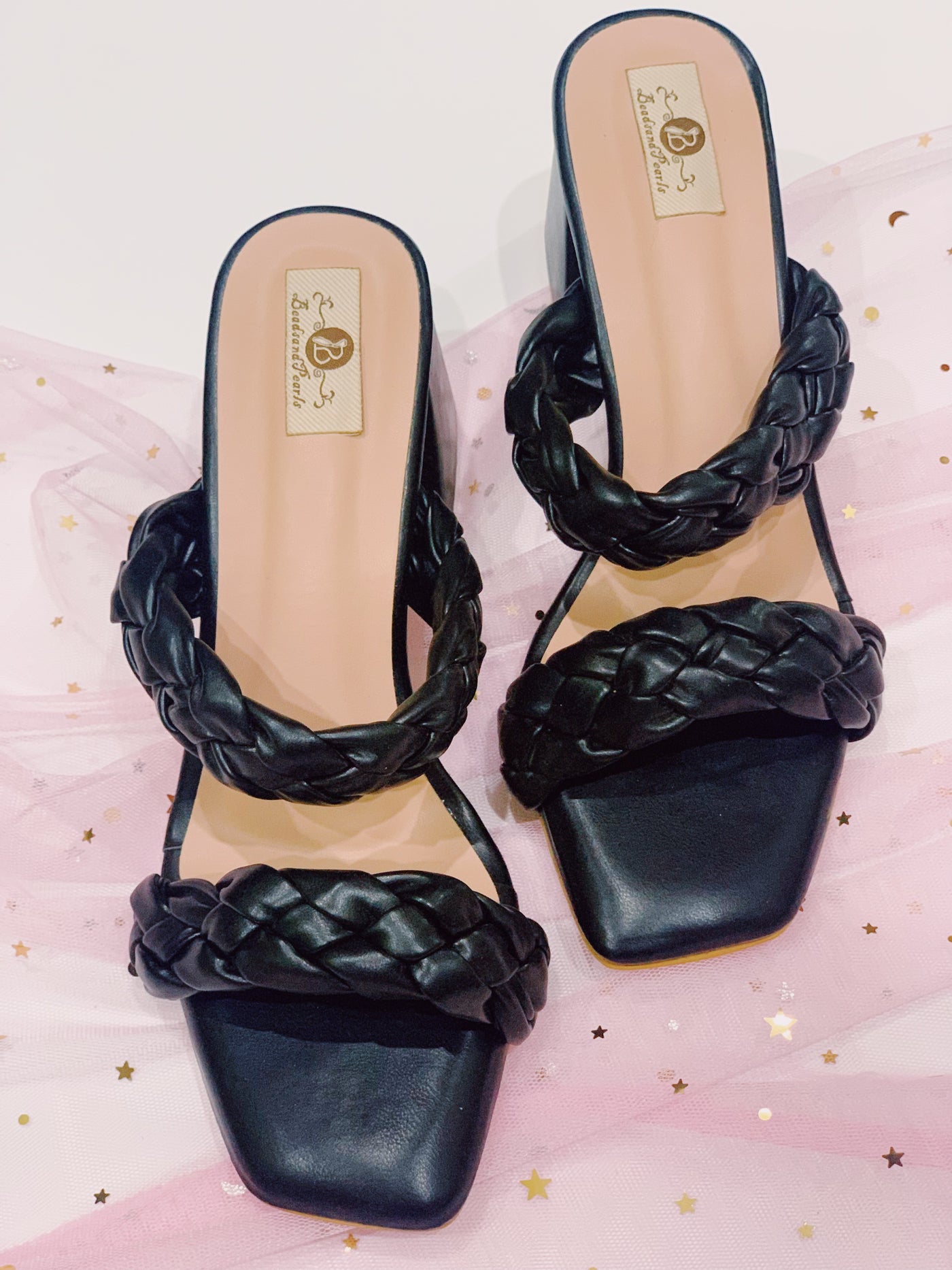 Zed Black Strap Heels